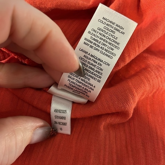 Chico’s 2 Pieces Coral Top 3/4 Sleeves & Tank Two Pieces Chicos Size 3 XL - Picture 10 of 12